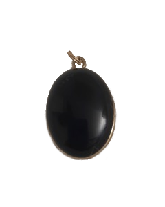 Onyx Halbedelstein Oval schwarz